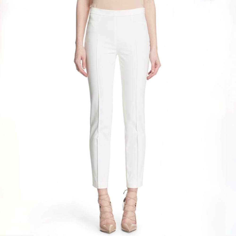 AKRIS Punto White Melissa Trousers US10 New With Tags Retail USD 795.00